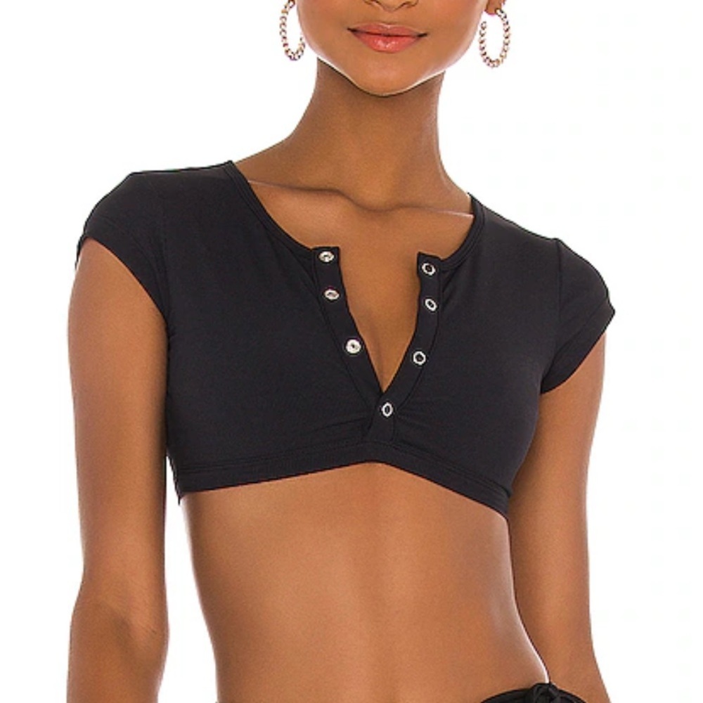 VDM Indie Bikini Top in Black Rib